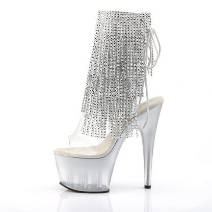 ADORE-1017RSFT Pleaser Clear 7 Inch Platform Kinky Ankle Boots