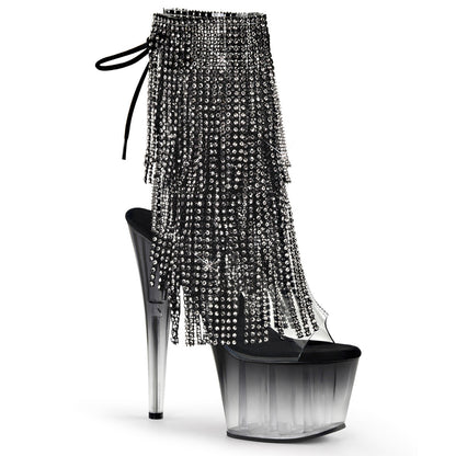 ADORE-1017RSFT 7" Heel Clear Black Pole Dancing Ankle Boots-Pleaser- Sexy Shoes