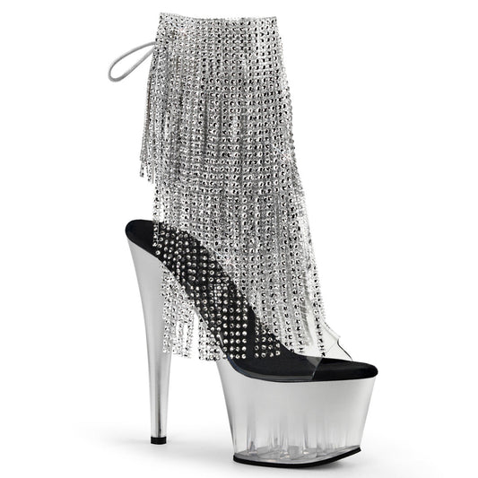 ADORE-1017RSFT Pleaser Clear 7 Inch Platform Kinky Ankle Boots