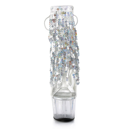 ADORE-1017SQF Pleaser Clear 7 Inch Exotic Dance Ankle Boots