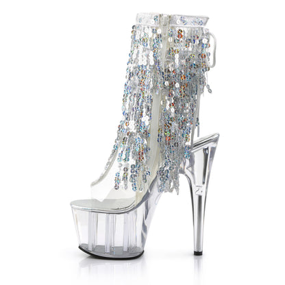 ADORE-1017SQF Pleaser Clear 7 Inch Exotic Dance Ankle Boots