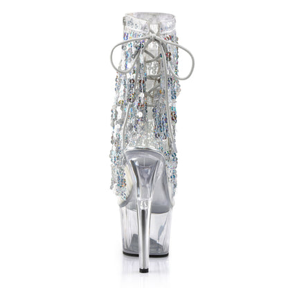 ADORE-1017SQF Pleaser Clear 7 Inch Exotic Dance Ankle Boots