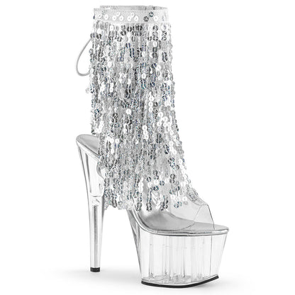 ADORE-1017SQF Pleaser Clear 7 Inch Exotic Dance Ankle Boots