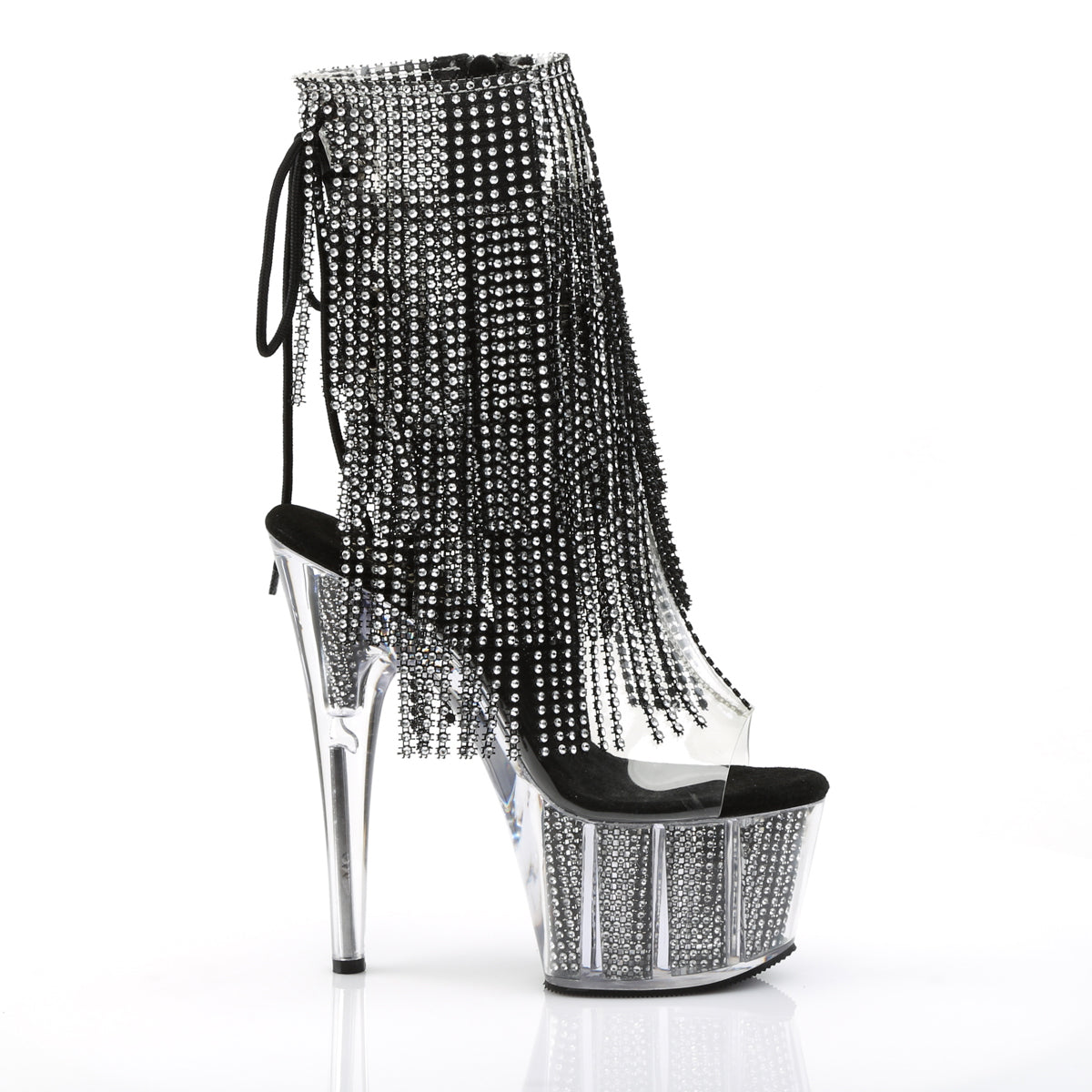 ADORE-1017SRS Pleaser Black 7 Inch Ladies Fetish Ankle Boots