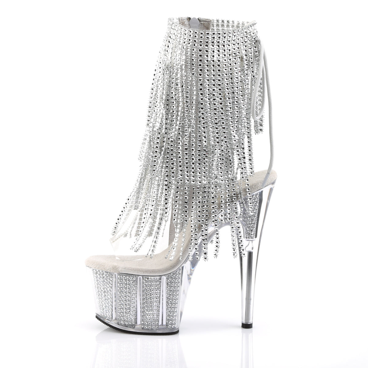 ADORE-1017SRS Pleaser Clear 7 Inch Erotic Platform Ankle Boots
