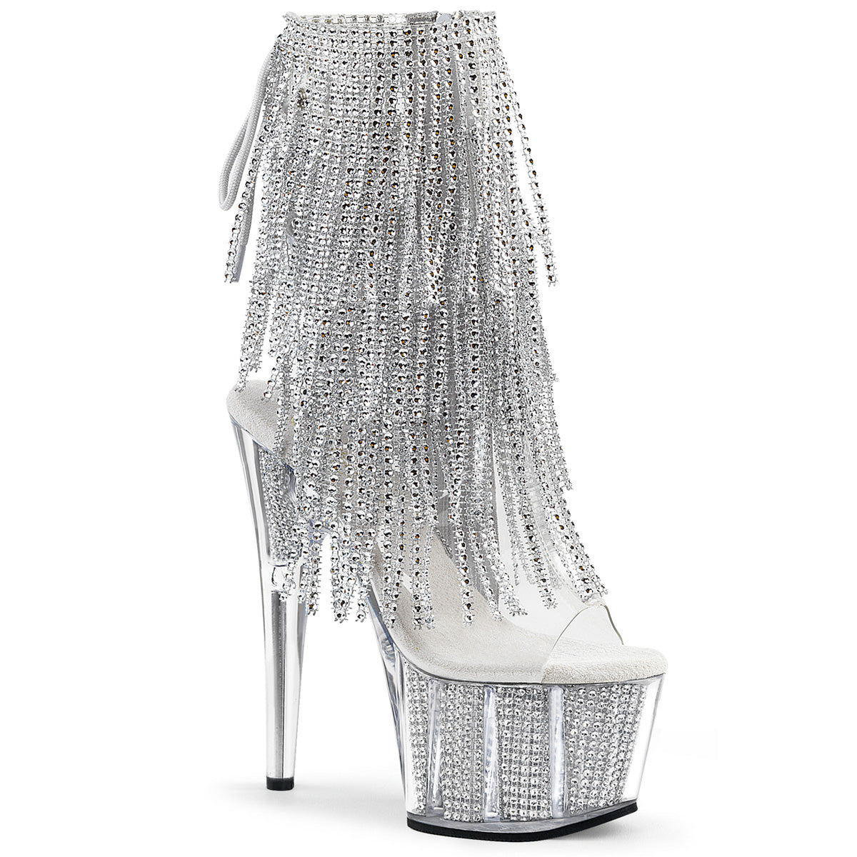 ADORE-1017SRS Pleaser Clear 7 Inch Erotic Platform Ankle Boots