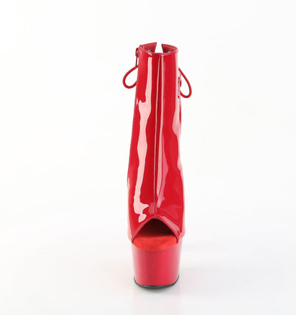 ADORE-1018 Pleaser Red 7 Inch Glamour Models Ankle Boots