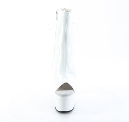 ADORE-1018 Pleaser White 7 Inch Exotic Pole Ankle Boots