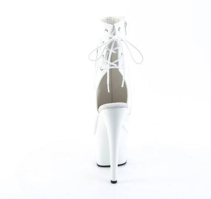ADORE-1018 Pleaser White 7 Inch Exotic Pole Ankle Boots