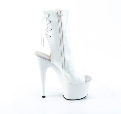 ADORE-1018 Pleaser White 7 Inch Exotic Pole Ankle Boots