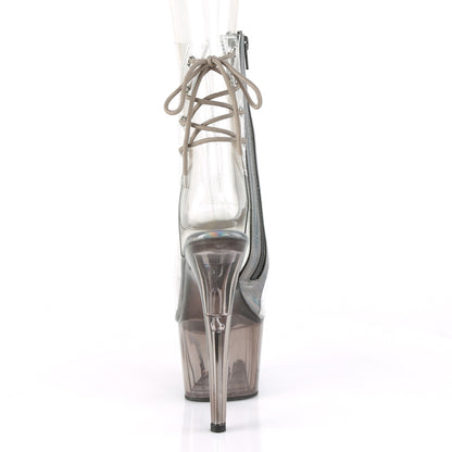 ADORE-1018CT Pleaser Clear Smoke 7 Inch Ladies Fetish Ankle Boots