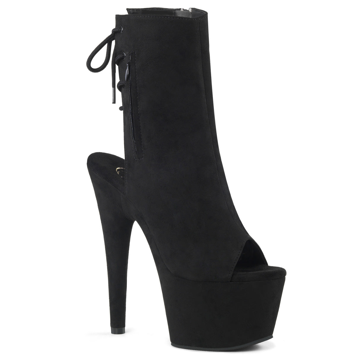 ADORE-1018FS Pleaser Black 7 Inch Pole Dance Ankle Boots