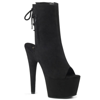 ADORE-1018FS Pleaser Black 7 Inch Pole Dance Ankle Boots