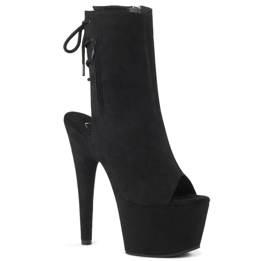 ADORE-1018FS Pleaser Black 7 Inch Pole Dance Ankle Boots