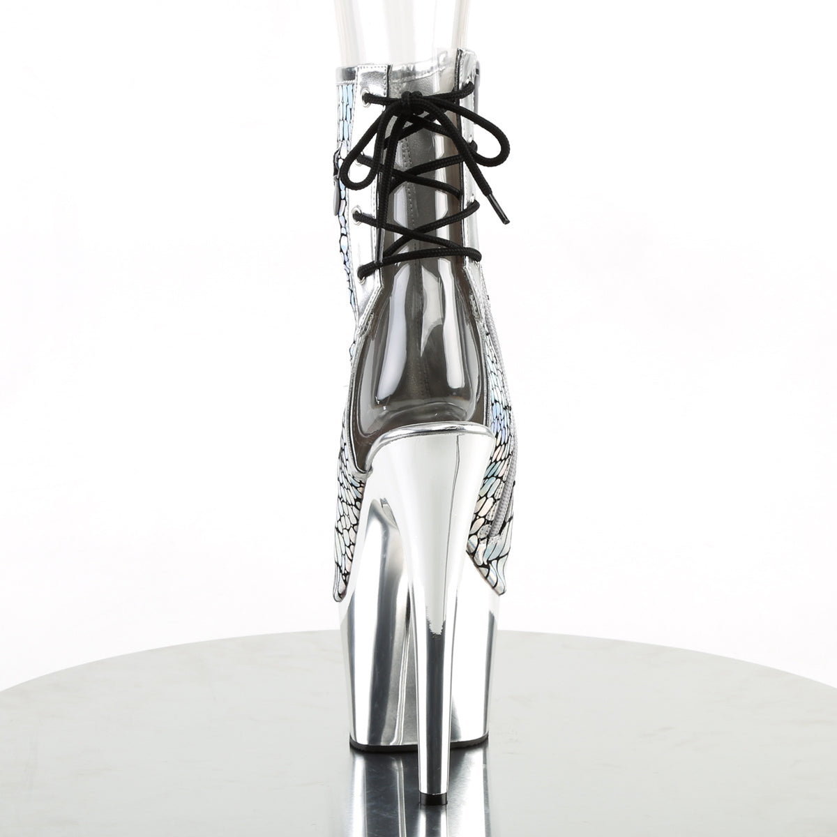 ADORE-1018HG Pleaser Silver Holo 7 Inch Exotic Dance Ankle Boots