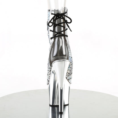 ADORE-1018HG Pleaser Silver Holo 7 Inch Exotic Dance Ankle Boots