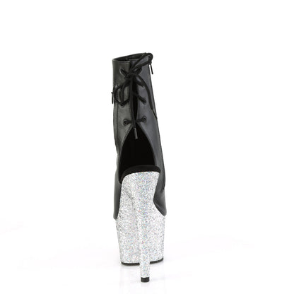 ADORE-1018LG Pleaser Black 7 Inch Strippers Ankle Boots