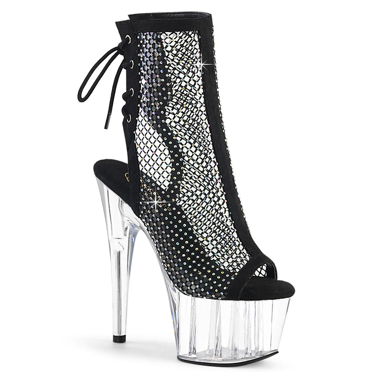 ADORE-1018RM Pleaser Black 7 Inch Erotic Platform Ankle Boots