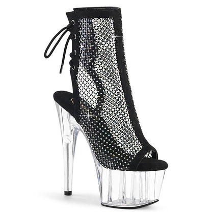 ADORE-1018RM Pleaser Black 7 Inch Erotic Platform Ankle Boots