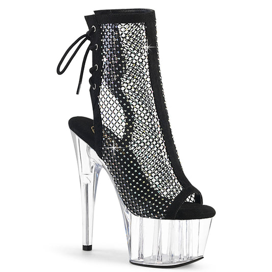 ADORE-1018RM Pleaser Black 7 Inch Erotic Platform Ankle Boots