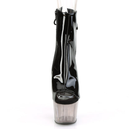 ADORE-1018T Pleaser Black Smoke 7 Inch Pole Dance Ankle Boots