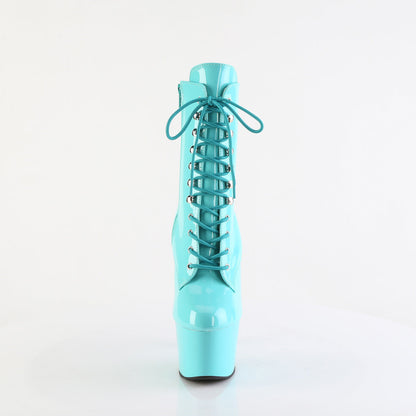 ADORE-1020 Pleaser Aqua Patent 7 Inch Exotic Dancing Ankle Boots