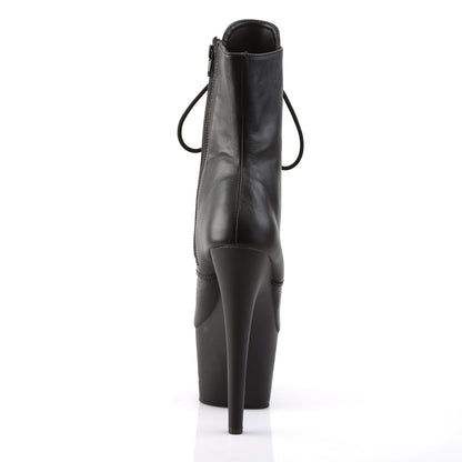 ADORE-1020 Pleaser Black Leather 7 Inch Pole Dance Ankle Boots