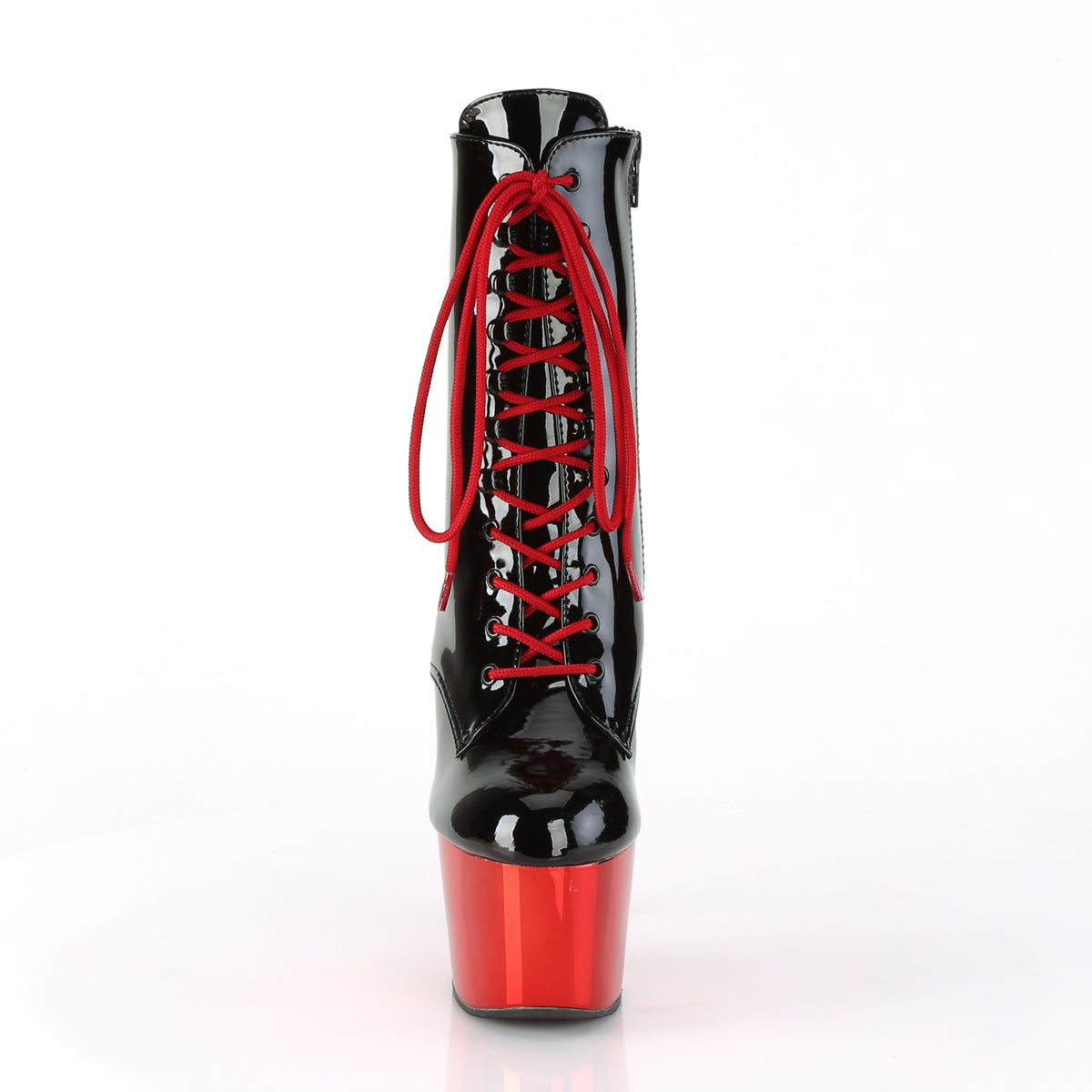 ADORE-1020 Pleaser Black Red 7 Inch Glamour Models Ankle Boots