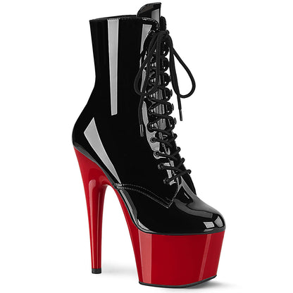 ADORE-1020 Pleaser Black Red 7 Inch Strippers Ankle Boots