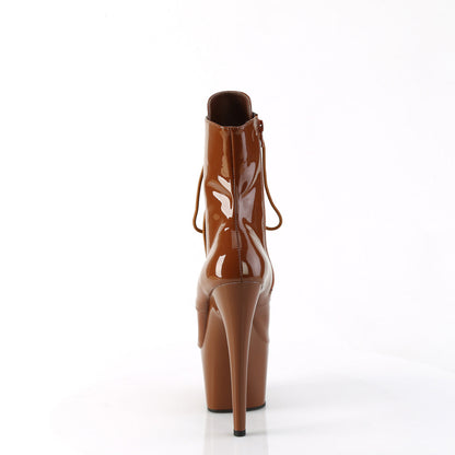 ADORE-1020 Pleaser Caramel 7 Inch Pole Heels Ankle Boots
