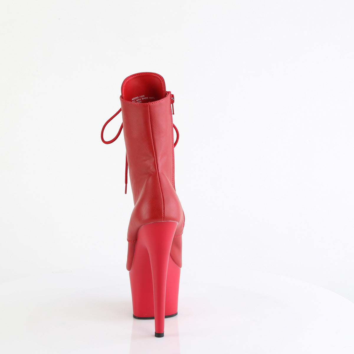ADORE-1020 Pleaser Red 7 Inch Exotic Dancer Ankle Boots