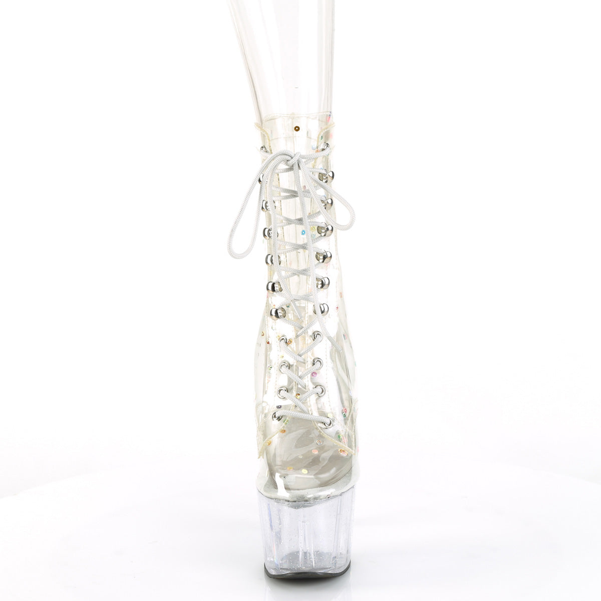 ADORE-1020C-2 Pleaser Clear 7 Inch Ladies Fetish Ankle Boots