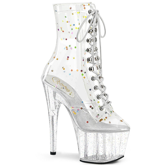 ADORE-1020C-2 Pleaser Clear 7 Inch Ladies Fetish Ankle Boots Clr TPU Clr