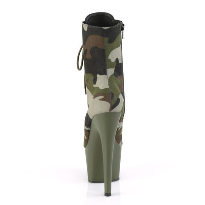 ADORE-1020CAMO Pleaser Green Camo 7 Inch Pole Dance Ankle Boots