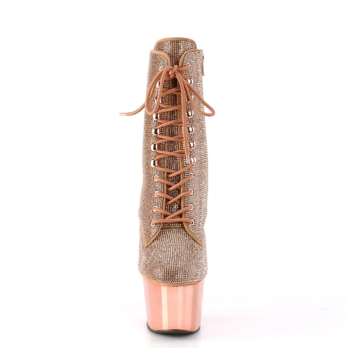 ADORE-1020CHRS Pleaser Rose Gold 7 Inch Pole Dance Ankle Boots