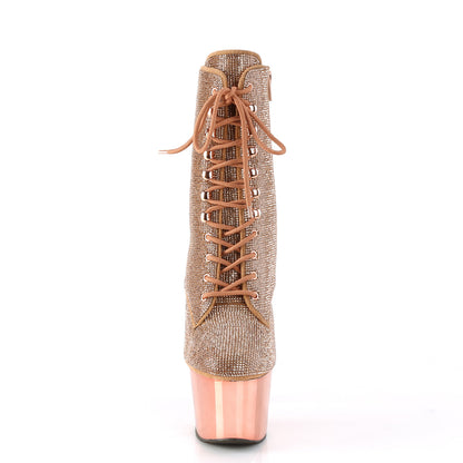 ADORE-1020CHRS Pleaser Rose Gold 7 Inch Pole Dance Ankle Boots