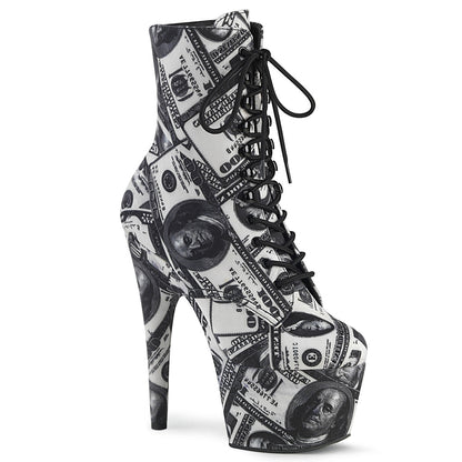 ADORE-1020DP Pleaser 7" Heel Dollar Bills Exotic Dancing Ankle Boots