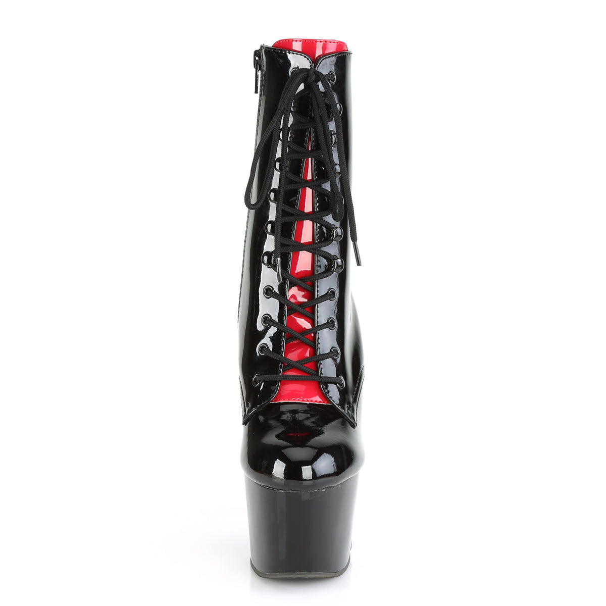 ADORE-1020FH Pleaser Black Red 7 Inch Pole Dancing Ankle Boots