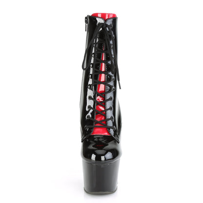 ADORE-1020FH Pleaser Black Red 7 Inch Pole Dancing Ankle Boots
