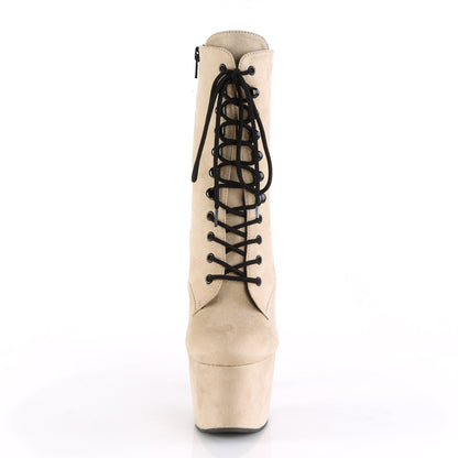 adore 1020fs pleaser sexy shoes 7 inch stiletto heel lace up beige