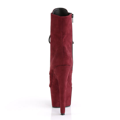ADORE-1020FS Pleaser Burgundy 7 Inch Platform Dancer Ankle Boots