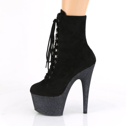 ADORE-1020FSMG Pleaser Black 7 Inch Pole Dance Ankle Boots
