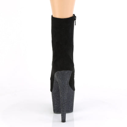 ADORE-1020FSMG Pleaser Black 7 Inch Pole Dance Ankle Boots
