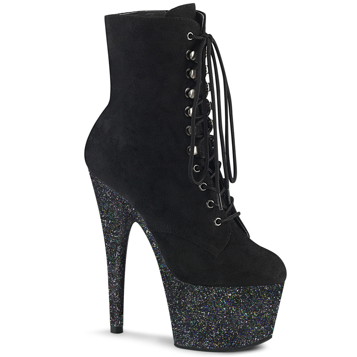 ADORE-1020FSMG Pleaser Black 7 Inch Pole Dance Ankle Boots