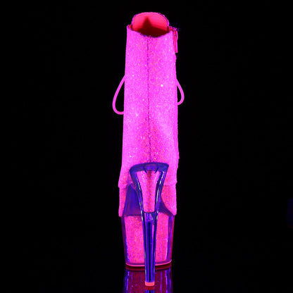 ADORE-1020G Pleaser Neon Pink 7 Inch Platform Kinky Ankle Boots