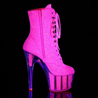 ADORE-1020G Pleaser Neon Pink 7 Inch Platform Kinky Ankle Boots