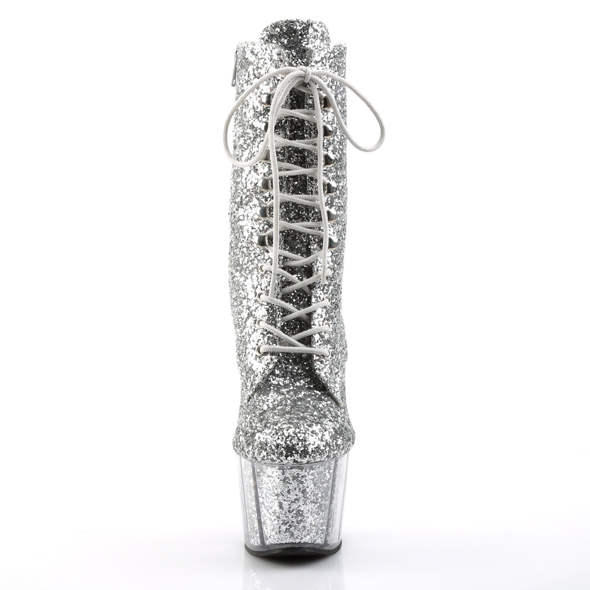 ADORE-1020G Pleaser Silver Glitter 7 Inch Exotic Dance Ankle Boots