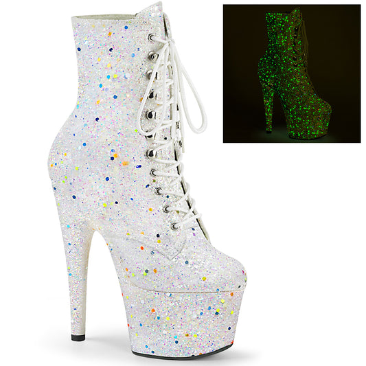 ADORE-1020GDLG Pleaser White 7 Inch Pole Dance Ankle Boots