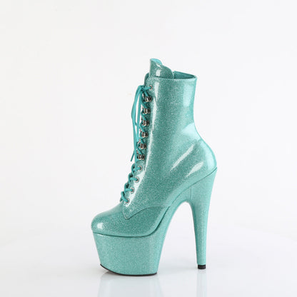 ADORE-1020GP Pleaser Aqua Glitter 7 Inch Pole Dancing Ankle Boots
