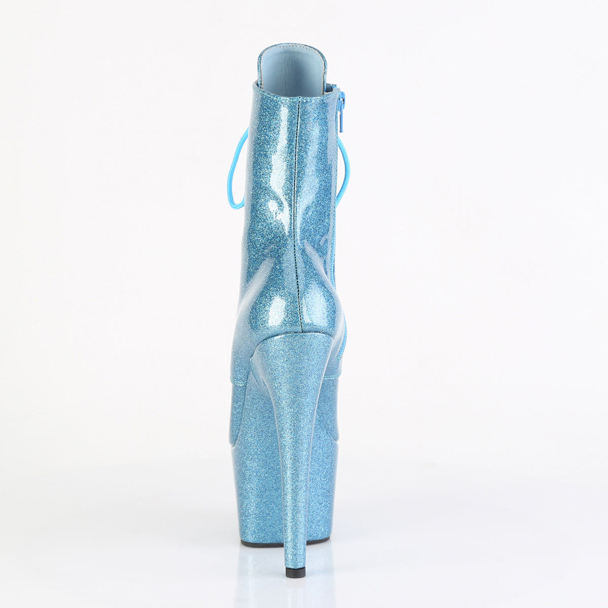 ADORE-1020GP Pleaser Baby Blue Glitter 7 Inch Exotic Dance Ankle Boots